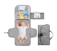 Reusable Changing Pads, Multiple Pockets Changing Pad, Travel Diaper Change Pad, Waterproof Diaper Pad, Portable Diaper Changing Pads for Home and Travel with Multiple Pockets