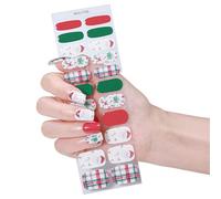 Reusable Christmas Nails Art Stickers Skin Friendly Gel Nails Decals for Home Manicure Enthusiasts Gel Nail Appliques
