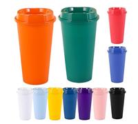 Reusable Coffee Cups - Lot de 11 tasses à boissons chaudes et froides 16 oz | Design pratique Secure Lid for Office Home Outdoor Use