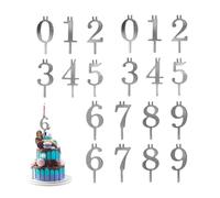 Reusable Digital Birthday Candle Holder Set, Number Candle Holder Set, Metal Birthday Candle Holder for Party Cakes, Easy Insert Design, Bright Decorative Pieces (2Set)