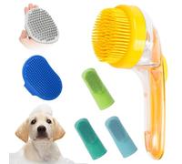 Reusable Dog Bath Brush, Short Hair Dogs Bath Scrubberr, Sturdy Silicone Soft Pet Grooming Accessories for Washing, Massaging, Showerhead and Teeth Cleaning