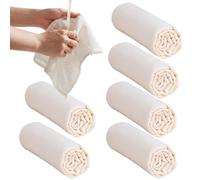 Reusable Filter Cloth Bag - Reinforced Edges Straining Gauze, 6 Piece Set | Fine Mesh Unbleached Cotton Nut Milk Sieve | Durable Versatile Kitchen Strainer Sack for Soy Juice Brewing