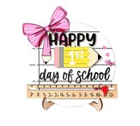 Reusable First Day of School Sign Wooden Erasable Preschool Keepsake