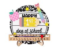 Reusable First Day of School Sign Wooden Erasable Preschool Keepsake