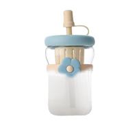 Reusable Glass Bottles | 500ml Glass Bottle Clear Drinking Cups,Reusable Leak Proof Jug Coffee Cups | For Beverage Travel Camping Gym School Office Sports Home Kids Women Birthday And Others