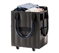 Reusable Grocery Bag - Folding Heavy Duty Rolling Tote | Large Handle Shopping Bag, Durable Wheeled Tote Carrier, Shopping Bags For Groceries For Laundry Camping Moving Trip Clothes Outdoor Mall