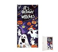 Reusable Halloween Door Cover, Gothic Party Banner, Pumpkin Ghost Fabric