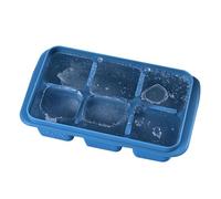 Reusable Ice Tray with Lid - 6 Cavity Freezer Mold, Shatterproof Non Stick Flexible Maker, Kitchen Gadget for Home, Party, Camping, Studio, Coffee, Whiskey, Cocktail, Easy Pop Design