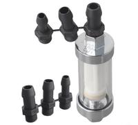 Reusable Inline Fuel Filter 3pcs 1/4 5/16 3/8 Inch | 3-pack inline filters, fits 6mm 8mm 10mm hoses, washable design, saves money long-term, pour multi-fit adaptors