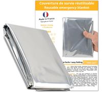Reusable Isothermal Survival Blanket Made In France,Thick,Heavy,Large Size,Against Heat And Cold,For Trail,Camping,Hiking,First Aid Kit,220 X 140 Cm