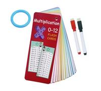 Reusable Math Multiplication Flash Cards - 14-Piece Educational Learning Ca | Wipe-Clean Erasable for Repeated Practice, 14-Piece Multiplication Learning Set for Kids, Engaging and Colorful Illus