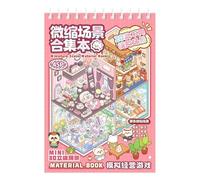 Reusable Miniature Scene Stickers, Room Design Sticker Book, Three Dimensional Scene Stickers for Kids, House Scene Pet Stickers 19 x 13,5 cm for Cell Phone Case, Tablet