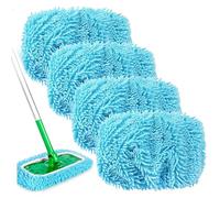 Reusable Mop Pads, Chenille Mop Refill Pads, Reusable Microfiber, for Multi Floor Surface Wet & Dry Cleaning (G,4pcs)