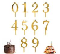 Reusable Number Birthday Candle Holder Set,0-9 Metal Number Candle Holders for Birthday Cakes,Adjustable Candles Stand for Birthdays Party Celebrations Supplies Graduation Wedding (Gold)