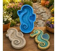Reusable Ocean Theme Garden Art Mold, Silicone Stepping Stone Mold (G)