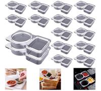 Reusable on the Go Snack Containers, Contenants Plastique avec 2 compartiments, Petits récipients à condiments Boîte à cond