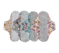 Reusable Period Pad Washable Breathable - 4pcs Cotton Leak-Proof, Overnight Soft Secure Fit Eco-Friendly, Elderly Care Nursing | for Hygiene Beach Sleep Travel Work