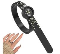 Reusable Ring Sizer With Magnified Window - Jewelry Measurement Tool | PP Soft Ruler, US Size 1-17, European Size Compatible, Black White Color Options, Accurate Finger Measuring Tool, Portable