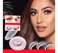 Reusable Self-Adhesive Eyelashes, Natural Multiple reversible glue,False Lashes Natural Look,Easy to Put on Natural Look Waterproof False Lashes,Lightweight and Easy to Wear (Long)