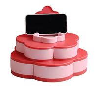 Reusable Snack Containers - Rotating Storage with Phone Holder, Divided Serving Tray, Snack Platter Bowl, Candy Chocolate Cookie Dish, Home Office Organization, Dessert Food Server for Picnic Party