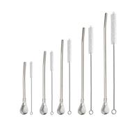 Reusable Stainless Steel Straw Spoon - Strainer Stirrer Filtered Drinking for Tea, Coffee, and Soup | Bombilla Style Drinking Straw in 5 Sizes, Portable Safe Design for Home