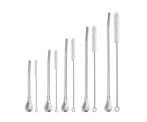 Reusable Stainless Steel Straw Spoon - Strainer Stirrer Filtered Drinking for Tea, Coffee, and Soup | Bombilla Style Drinking Straw in 5 Sizes, Portable Safe Design for Home