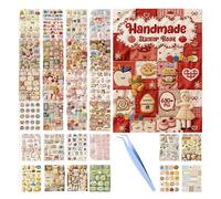 Reusable Sticker Book - 3D Self Adhesive Stickers | Faux Embroidery Effect Sticker Set with Reusable Pages for Teens Craft Lovers Students Journaling Decorating Art Projects Scrapbooking
