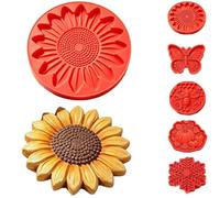 Reusable Sunflower Stepping Stone Mold, DIY Concrete Casting Mold，#A | 40cm Silicone Concrete Cement Mould,Easy Release,Weather-Resistant,for Walkway Patio Lawn Yard DIY Concrete Landscaping Decor