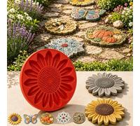 Reusable Sunflower Stepping Stone Mold,Reusable Garden Art Molds，set a：1