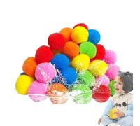 Reusable Water Balls - 30 Pack Water Soaker Balls Set for Pool Beach Backyard Ŵaterr Fight Toys | Soft Absorbent Splash Ball for Summer Outdoor Fun | Reusable No Burst WaterPlay Ball