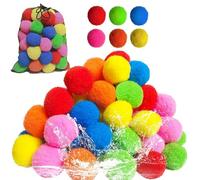 Reusable Water Sponge Balls,Beach Pool Toys Outdoor Yard Water Fight Games ,Instant Refill Water Balloons No Cleanup for Pool, Beach, Backyard. (30pcs)