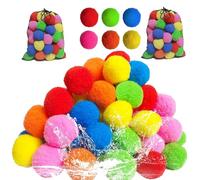 Reusable Water Sponge Balls,Beach Pool Toys Outdoor Yard Water Fight Games ,Instant Refill Water Balloons No Cleanup for Pool, Beach, Backyard. (60pcs)