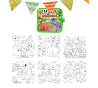 Reusable Watercolor Book, Kids Painting Activity Kit, Cute Cartoon Portable Art Set with Free Coloring Pages, Creative Learning Drawing Tool, Fun Educational Design, Travel Use for Preschool