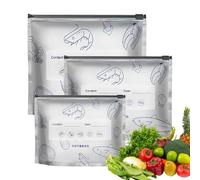 Reusable Zipper Bags, Food Storage Pouches, Multi Purpose Freezer Organizer, Kitchen Pantry Container Set, Reusable Zip Lock Bags, Heavy Duty Leakproof Design for Foods Home Kitchen Use