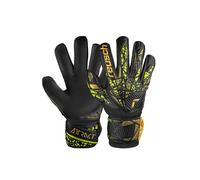 Reusch Attrakt Infinity Finger Support Junior Gants de Gardien de But pour Enfants Idéal pour Gazon Artificiel Taille 5 Noir/doré Jaune