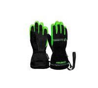 Reusch Maxi R-tex XT Unisexe Bébé Membrane Imperméable, Gants de Ski Chauds Gants de Tous Les Jours Neige Luge Gants pour bébé Gants d'hiver, 7781 Noir/Vert Gecko, IV