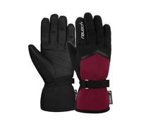 Reusch Moni R-TEX XT Gants d'hiver, Chauds, imperméables, Coupe-Vent et Respirants - Gants de Ski pour Femme pour Une liberté de Mouvement sans entrave - Noir/Rouge foncé - 7,5