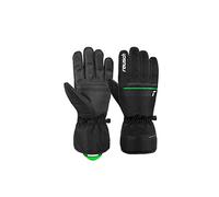 Reusch Snow King, Gants de Ski Unisexes, Softshell, garantis Coupe-Vent et Extra-Respirants, Gants de Neige et Gants d'hiver pour Les Femmes et Les Hommes, Noir-Vert, 11