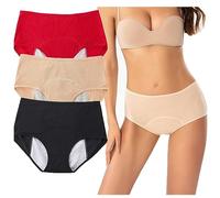 REUset 3 Pièces Culotte Fuite Urinaire Femme,Culotte D'incontinence Urinaire Lavable,Culotte Femme avec Zone Absorbante Anti-Fuite Protection Fuite Urinaire Femme,B,3XL