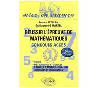 Réussir L'épreuve De Mathématiques - Concours Acces