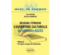 Réussir L'épreuve D'ouverture Culturelle Du Concours Accès