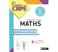 Réussir mon CRPE épreuve orale admission Maths 2025