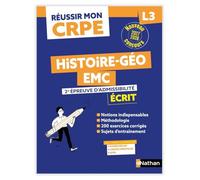 Réussir mon CRPE Histoire Géographie EMC 2e épreuve d'admissibilité L3 écrit 2027