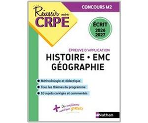 Réussir mon CRPE Histoire Géographie EMC épreuve d'admissibilité écrit M2 - 2026-2027 Séverine Fix (Auteur), Léo Lecardonnel (Auteur), Xavier Leroux (Auteur)