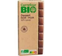 Réussissez vos desserts gourmands avec CARREFOUR BIO Tablette Chocolat Noir Dessert 52% Pur Beurre de Cacao Format 200g - Lot de 6