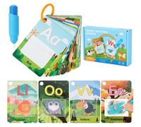 Réutilisable Livre de Peinture Magique de l'Eau, 26 Cartes flash éducatives Alphabet Toys pour les tout-petits