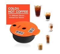 Réutilisable PP Café Capsule Pod avec Slicone Couvercle pour Bosch Tassimo Machine, Faire Votre Café Préféré 180 ml