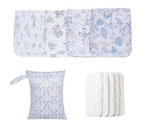 réutilisables pour bébé - Les inserts absorbants et respirants ensemble | Protège-culotte lavable et respirant, imperméable, 1 sac humide, unisexe, lavable