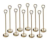 réutilisation des étiquettes de prix, 10pcs Stands, Golden Stainless Steel Place Card Holders For Weddings And Party, 4/6/8/10 Inch Round Shape Table Number Holders Picture Note Holder(4 inch)