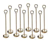 réutilisation des étiquettes de prix, 10pcs Stands, Golden Stainless Steel Place Card Holders For Weddings And Party, 4/6/8/10 Inch Round Shape Table Number Holders Picture Note Holder(10 inch)
